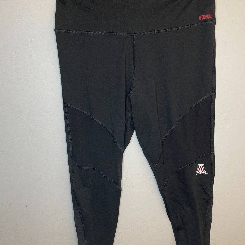 PINK UNIVERSITY OF ARIZONA BLACK LEGGINGS MESH